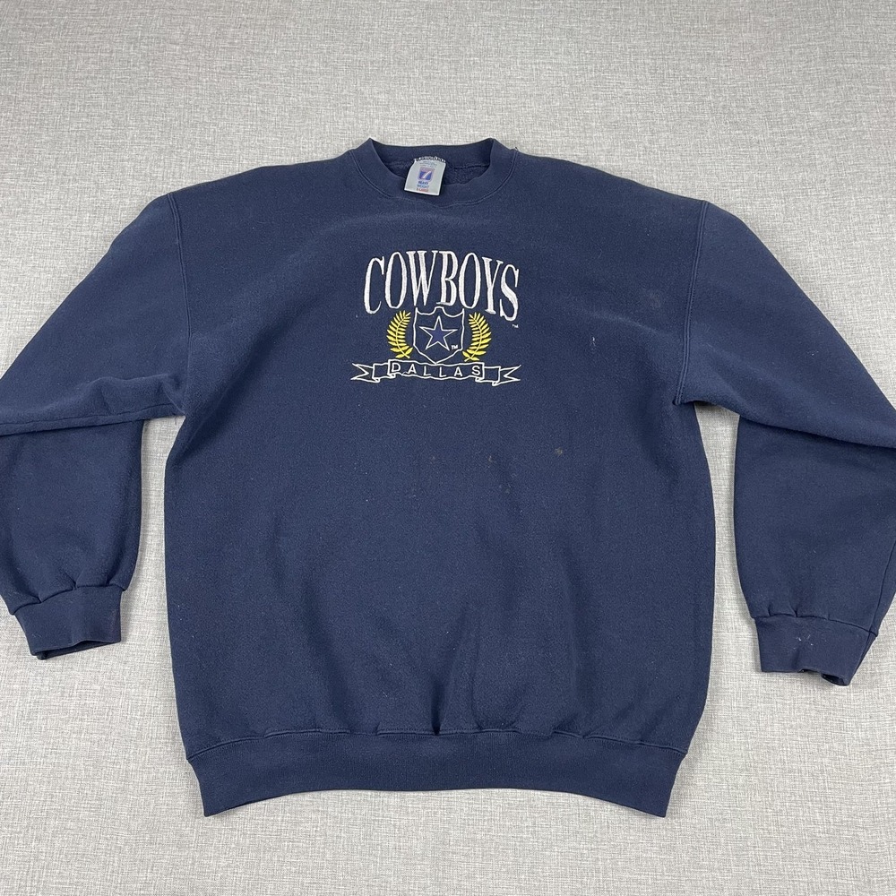 Vintage Dallas Cowboys Sweatshirt Mens XL Blue NFL Football‎ Logo 7 Crewneck 90s